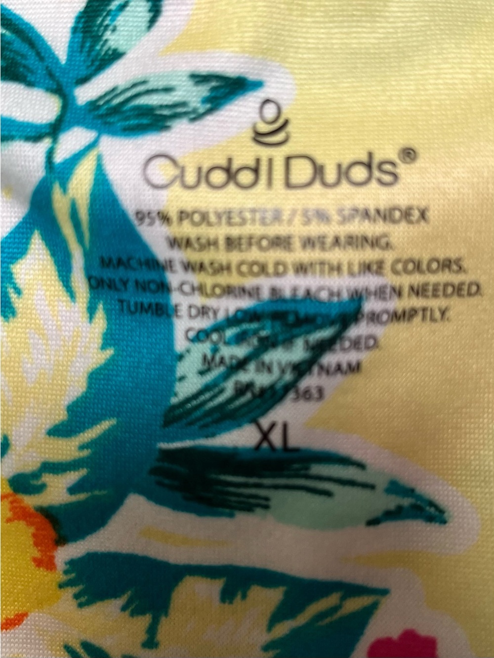 NWOT Cuddl Duds Yellow Tropical Floral Peplum Tank & Shorts Pajama Set XL - Picture 2 of 4